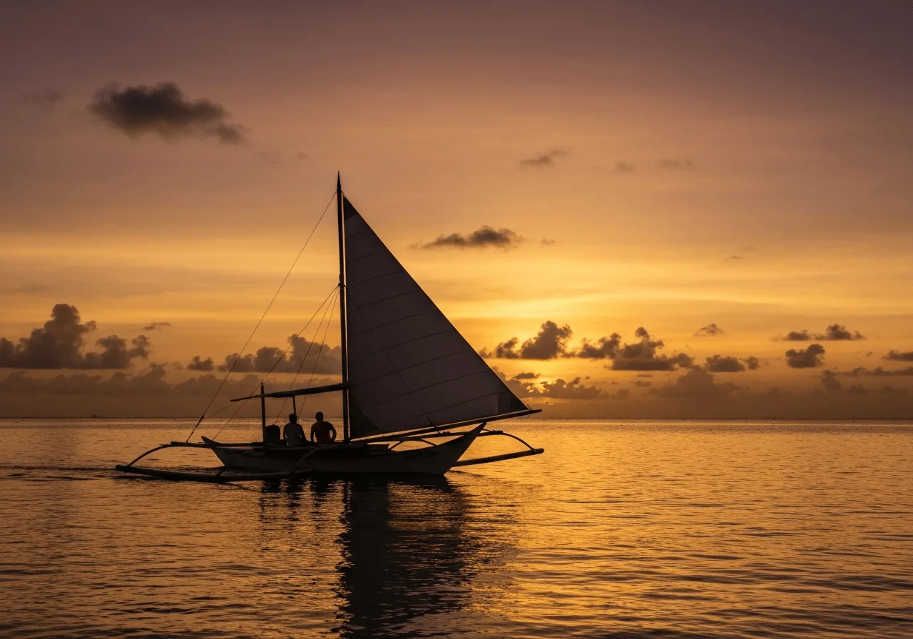 boracay from india trip cost guide sunset paraw sailing on turquoise water