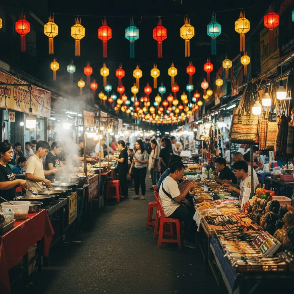 Chiang Rai night bazaar street food and crafts for Indian travelers