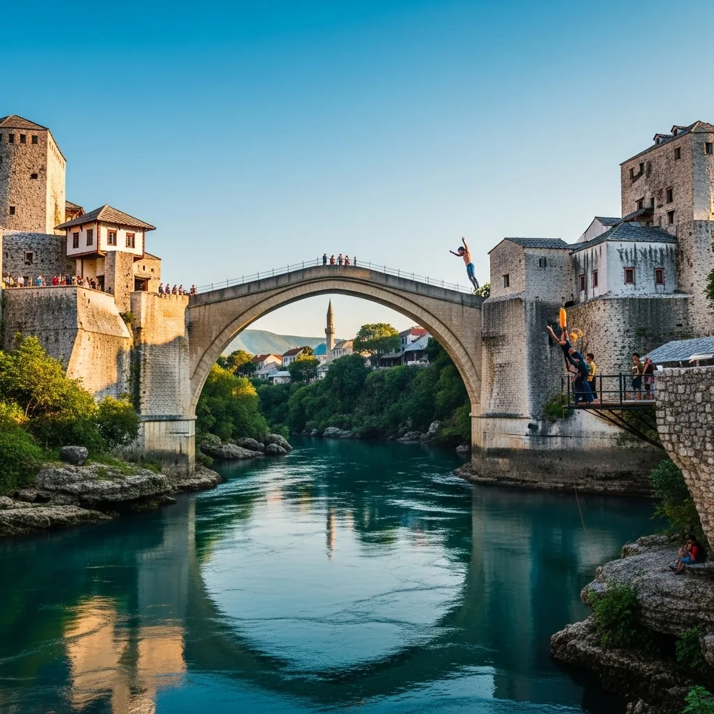 Mostar Old Bridge Bosnia balkans from india