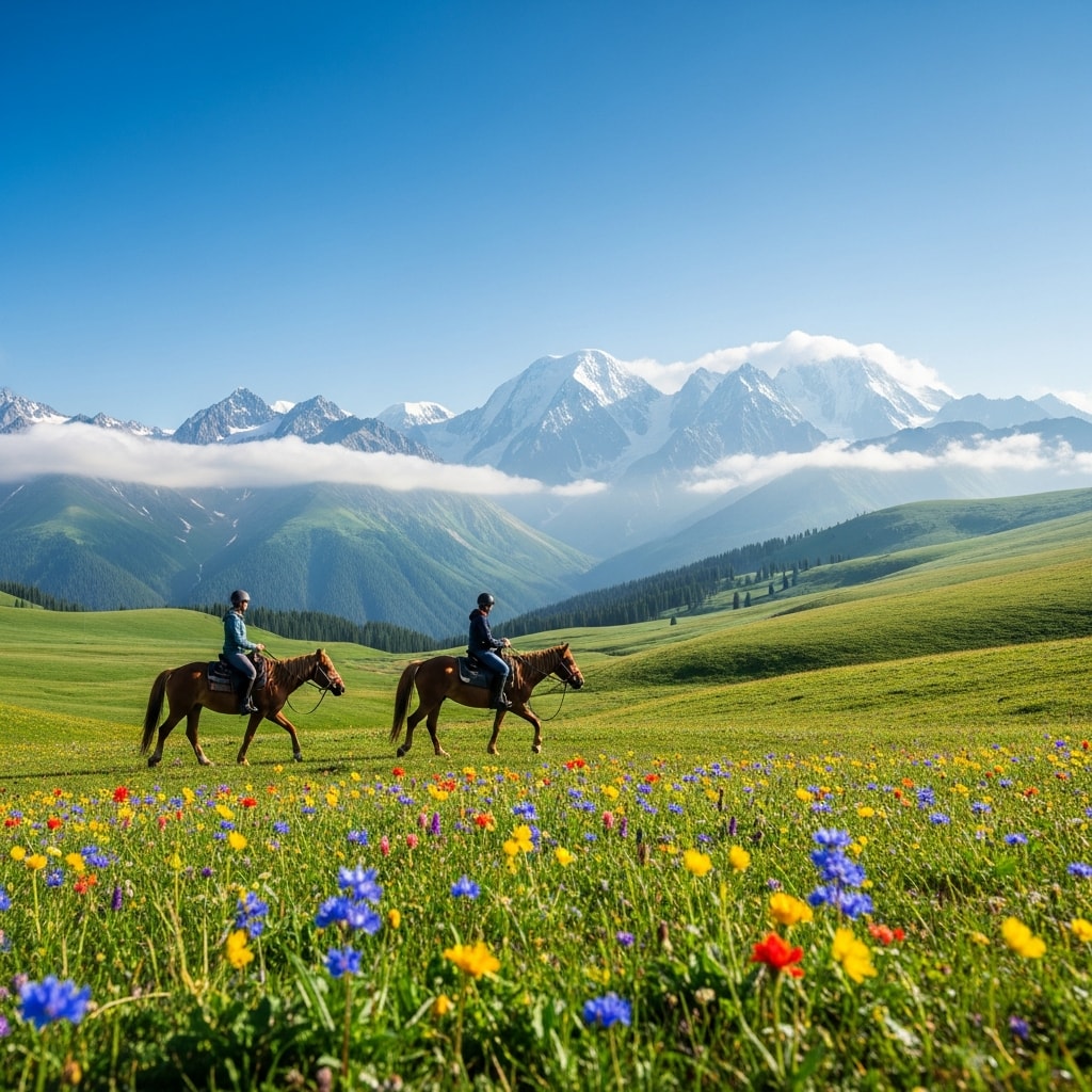 Horse riding adventure in Kyrgyzstan mountains