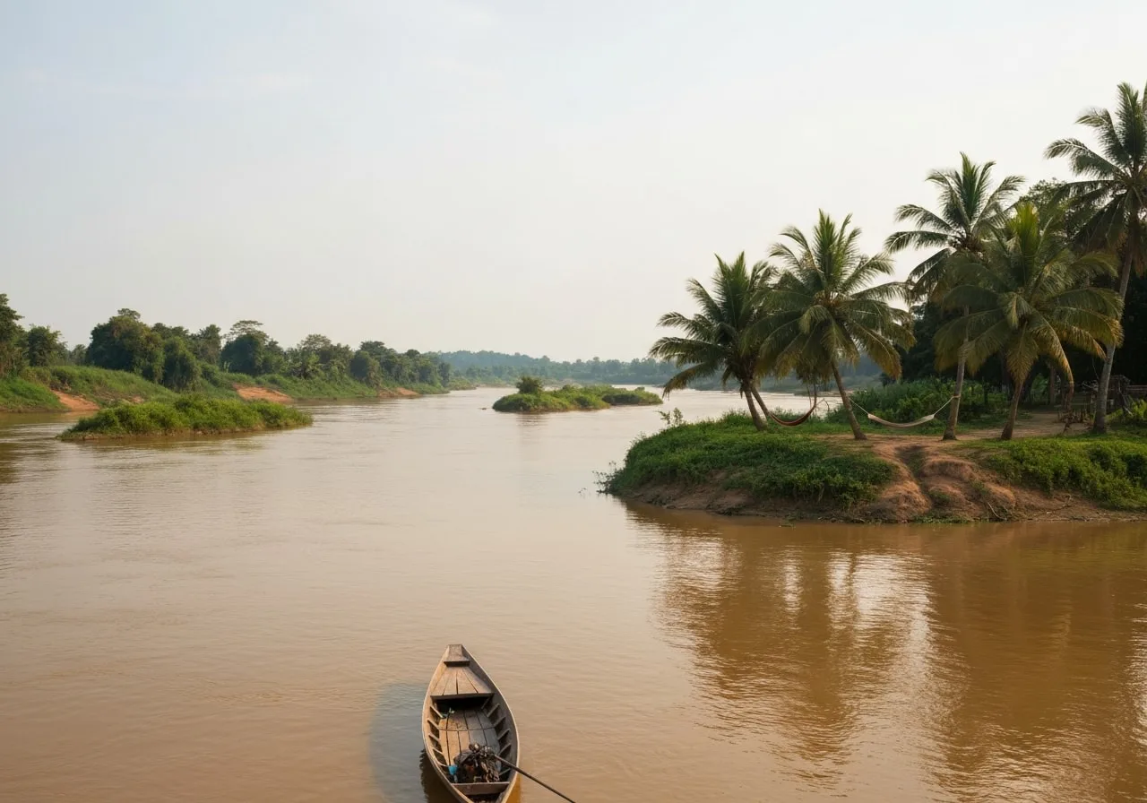 4000 Islands Si Phan Don Mekong River scene Laos travel