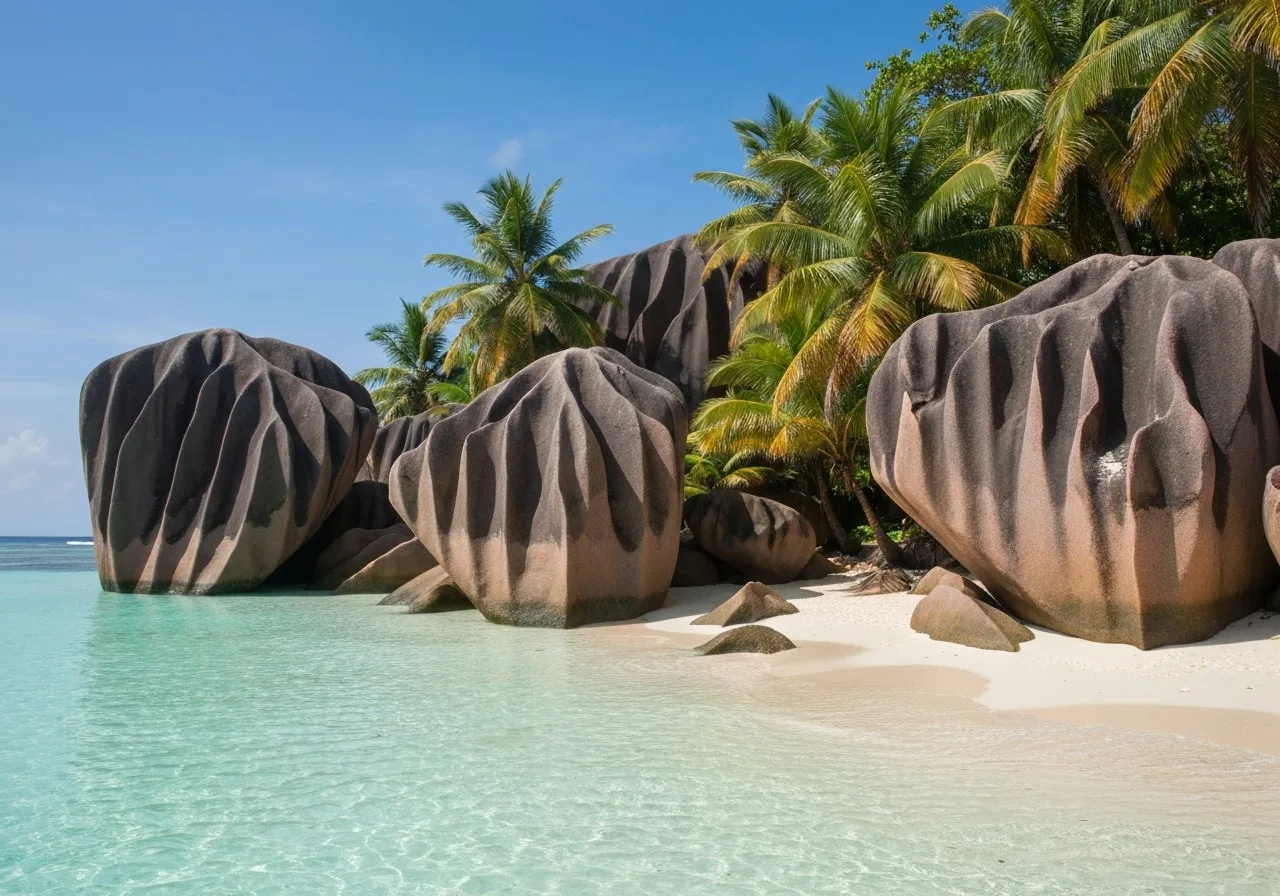Seychelles granite boulder beach - maldives vs seychelles honeymoon destination comparison