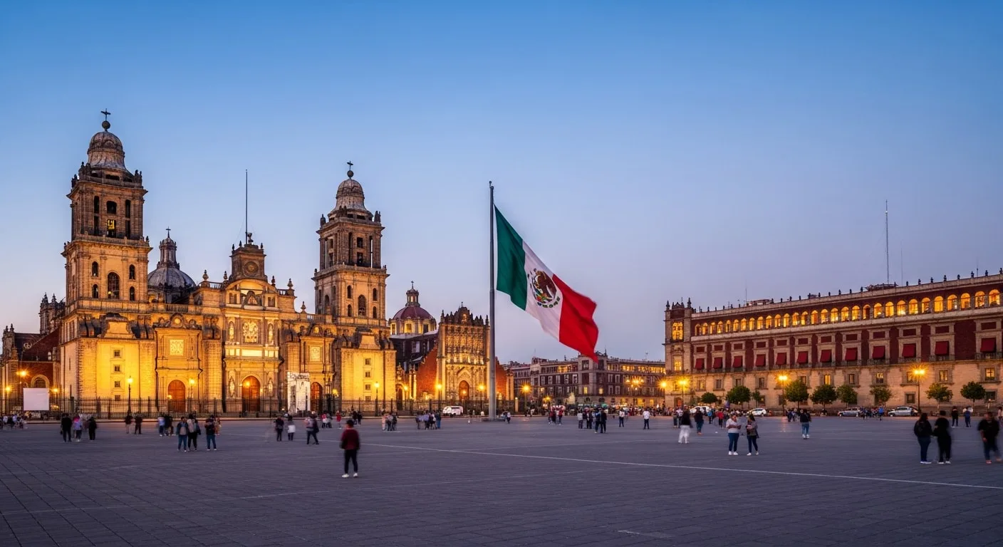 Mexico City Zocalo main square colonial architecture