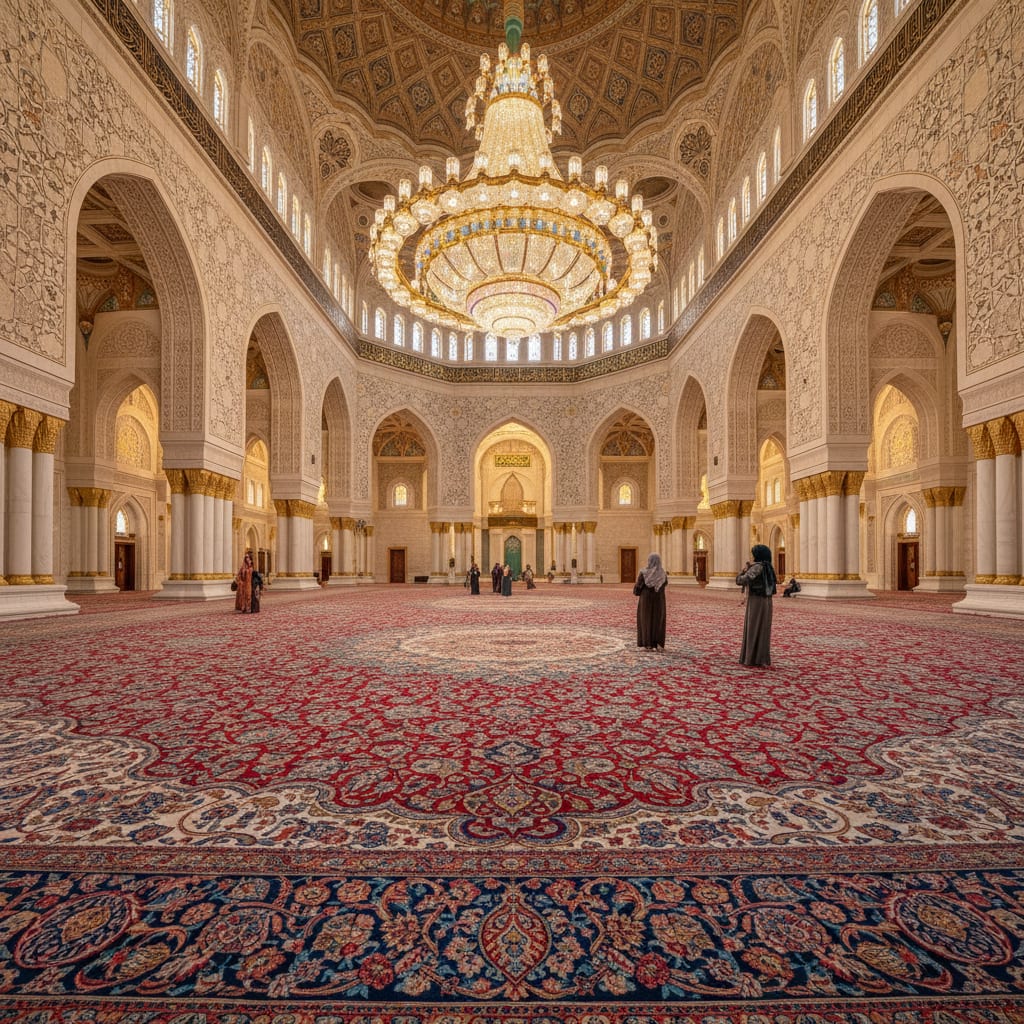 Sultan Qaboos Grand Mosque interior Muscat oman travel guide from india