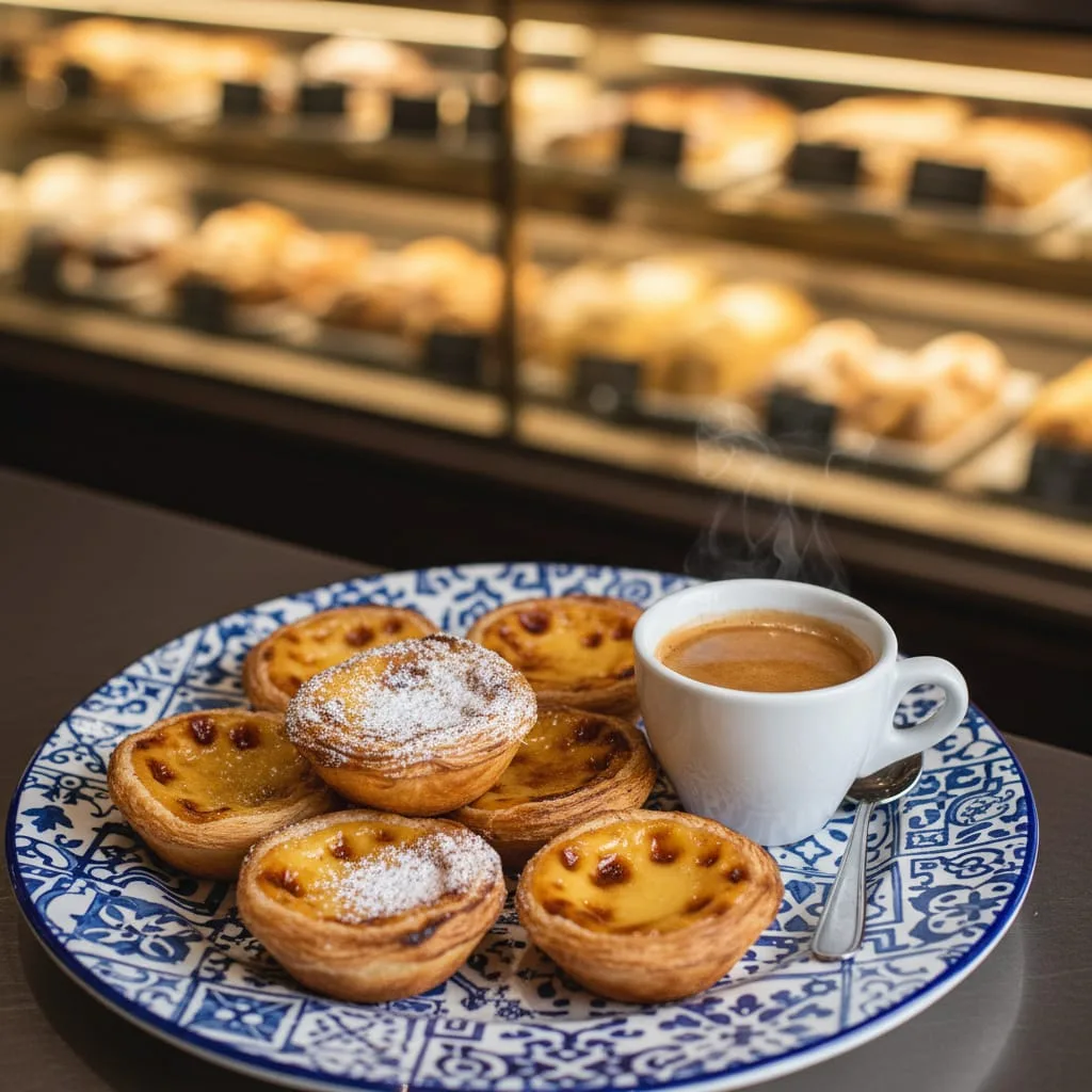 pasteis de nata portuguese custard tart with espresso