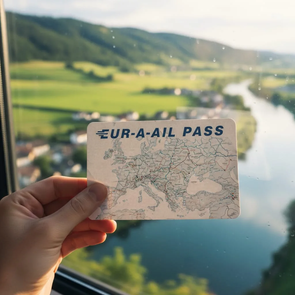 Eurail pass for indians guide - holding pass with European countryside