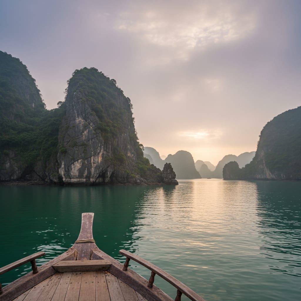 southeast asia backpacking from india route Ha Long Bay Vietnam scenic view