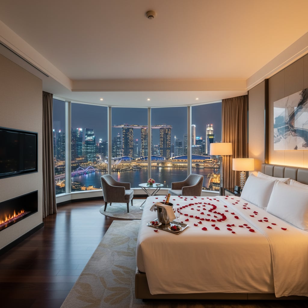 luxury honeymoon hotel room singapore marina bay sands style