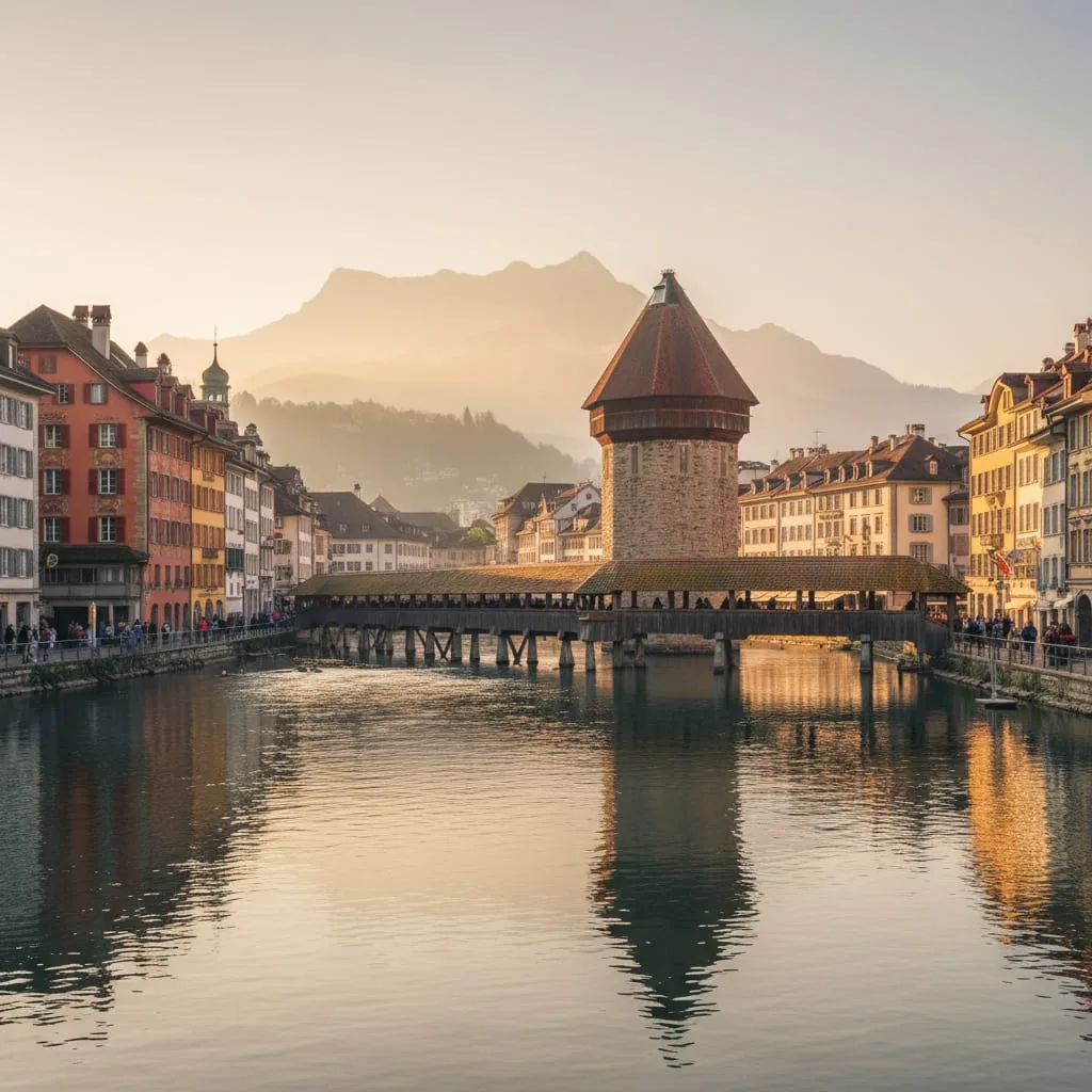 lauterbrunnen valley with waterfalls and green meadows swiss chalets