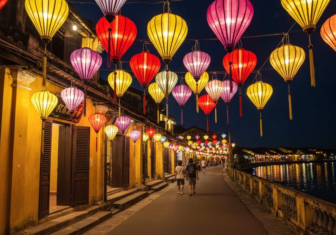hoi an ancient town lantern streets vietnam night photography