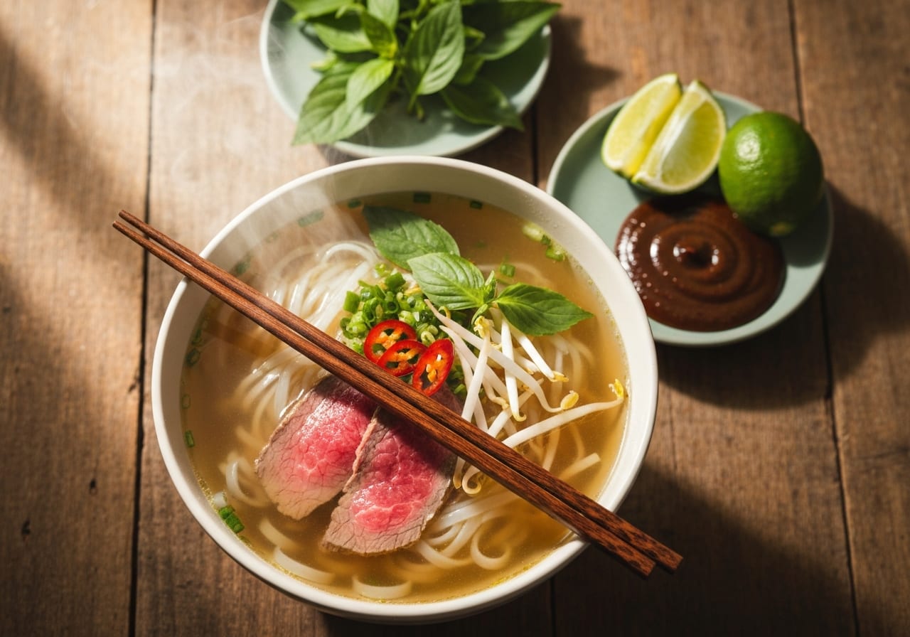 vietnamese pho bowl hanoi to ho chi minh food trail